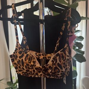 Shade & Shore Leopard Print Bikini Top